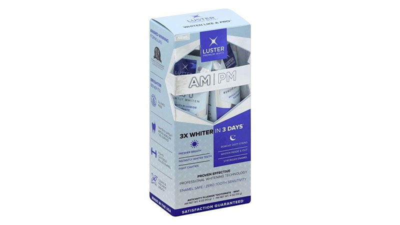 Luster Premium Am Pm Enamel Safe & Effective Professional Teeth Whitening Dual Toothpaste, Mint