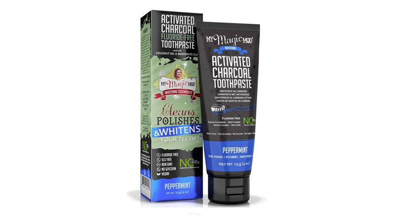 My Magic Mud Activated Charcoal Toothpaste, All Natural Whitening Toothpaste, Detoxifying Oral Care, Peppermint