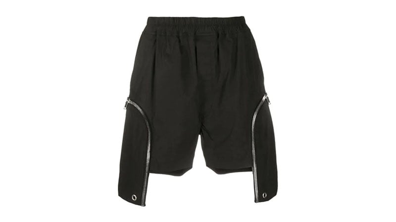 Rick Owens Side Zip Detail Elasticated Waist Shorts
