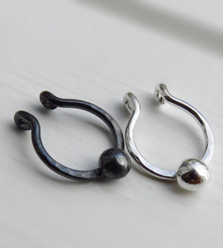 Sterling Silver Fake Septum Ring