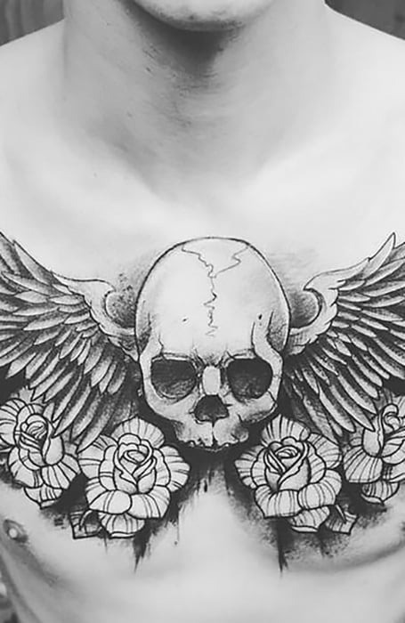 Skull Chest Tattoo