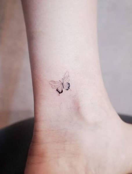 Small Butterfly Ankle Tattoo