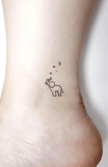 Small Elephant Tattoo For Women