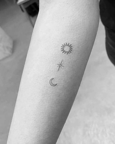 Sun And Moon Tattoo Women