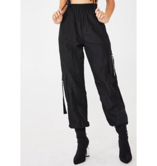 Tiger Mist Pocket Detail Cargo Pant In Black