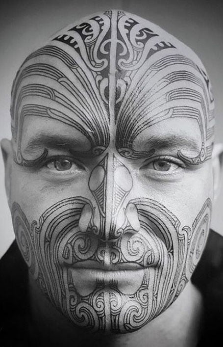 Tribal Face Tattoo Men