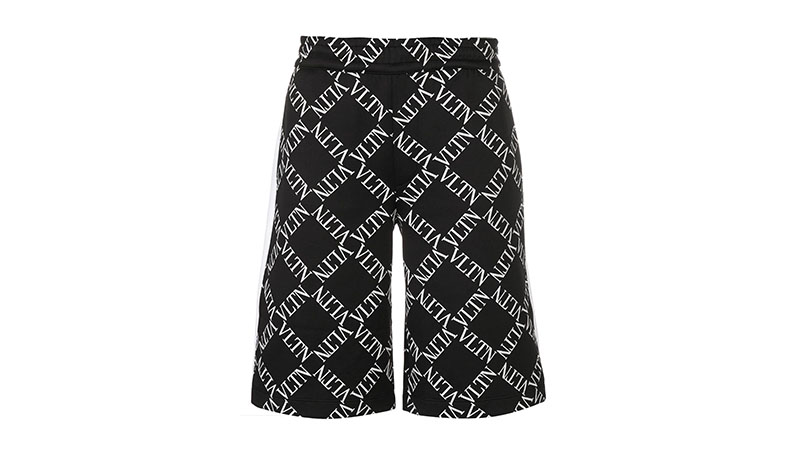 Valentino Logo Check Print Track Shorts