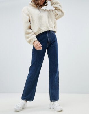 Weekday Row Organic Cotton High Waist Jeans In Win Blue