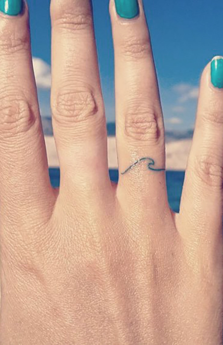 Wave Finger Tattoo