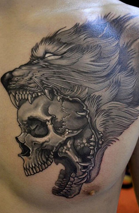 Wolf Skull Tattoo