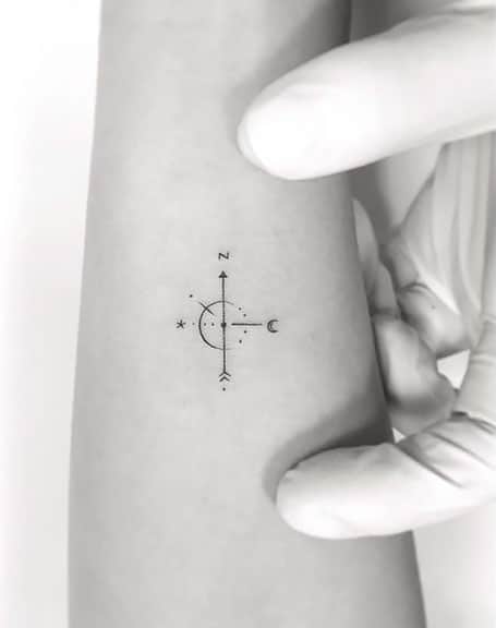 Small Compass Tattoo Women
