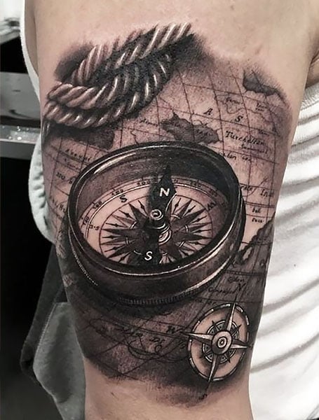 100 Awesome Compass Tattoo Designs  Art and Design