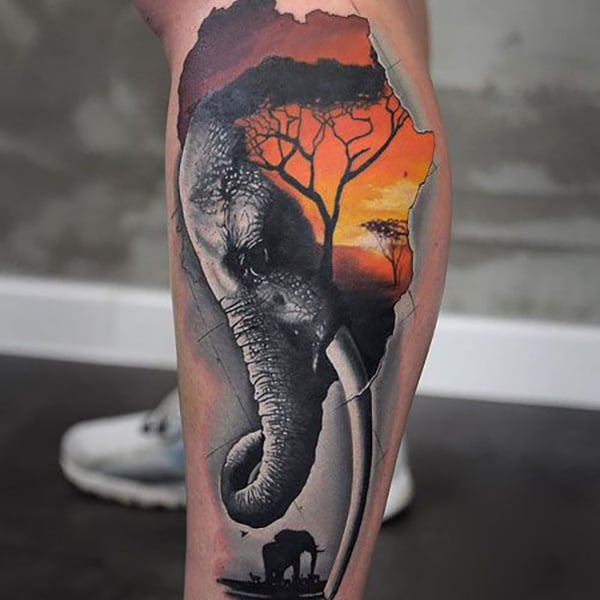 Temporary Tattoo Elephant & Mandala Neck Woman - Etsy