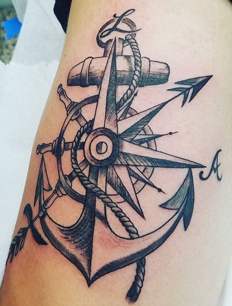 Kompass tattoo unterarm mann kompass tattoo