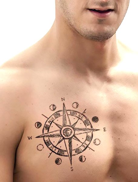 Compass Tattoo Design Royalty Free Stock SVG Vector and Clip Art