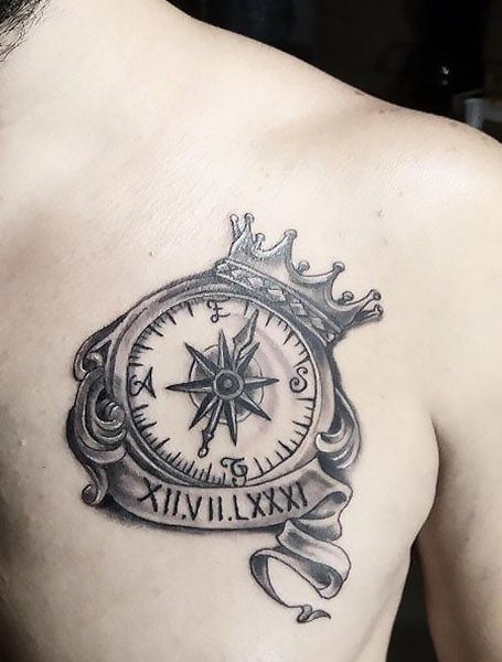 Compass And Crown Tattoo