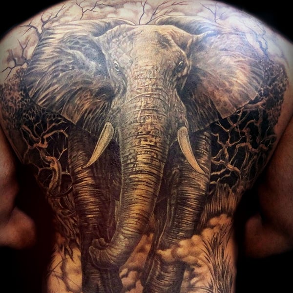 Elephant Back Tattoo