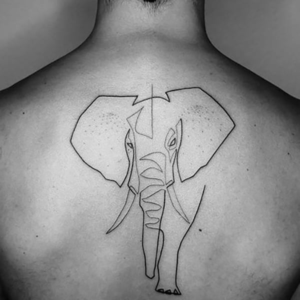 Elephant Outline Tattoo