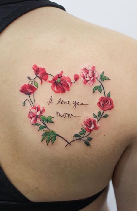 Simple and Small Flower Heart Tattoo Mini Temporary Tattoo - Etsy
