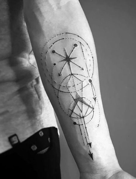 Geometric Compass Tattoo