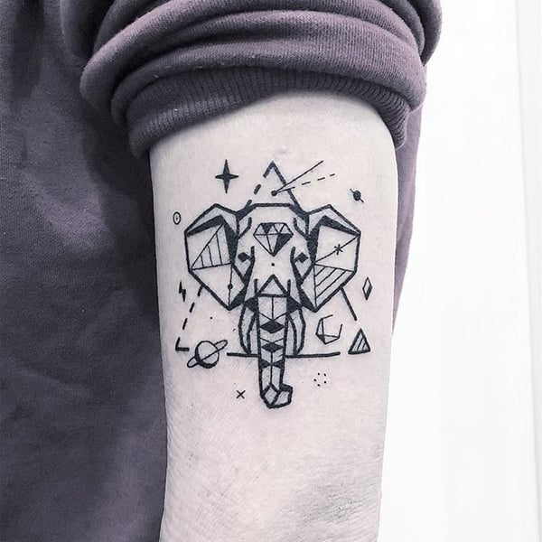 Geometric Elephant Tattoo