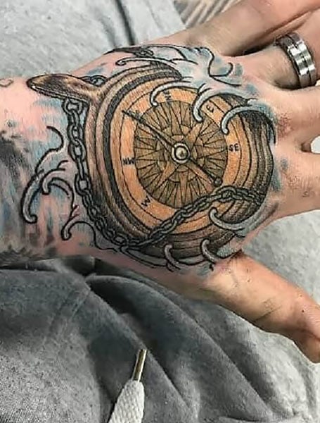 Hand Compass Tattoo
