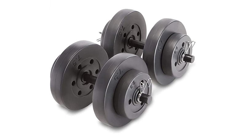 Marcy 40 Pound Vinyl Dumbbell Set With Adjustable Weights