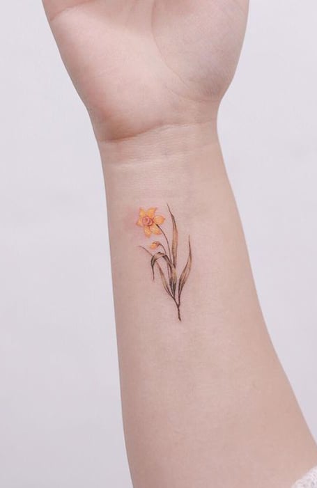 27 Beautiful March Birth Flower Tattoo Ideas Youll Love  Psycho Tats