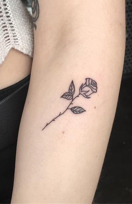 simple flower forearm tattoos