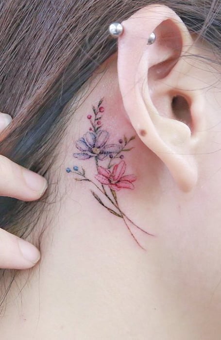 41 Cool Behind the Ear Tattoos for Women  StayGlam