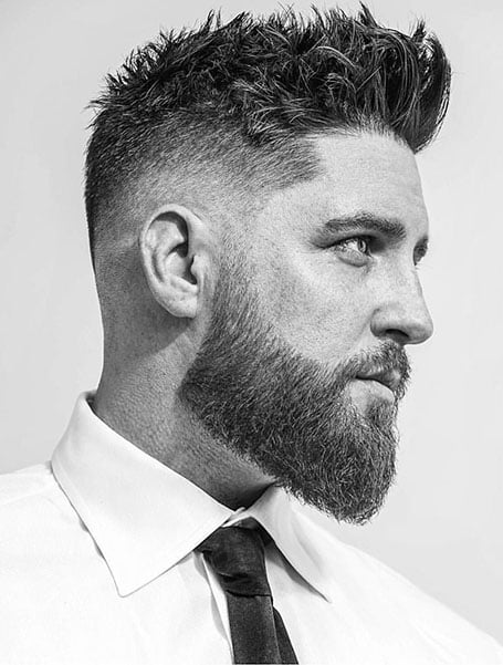 Spiky Hair With Beard Fade