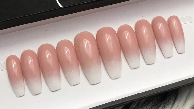 The Nailest Soph Pink And White Ombre Nude Blend