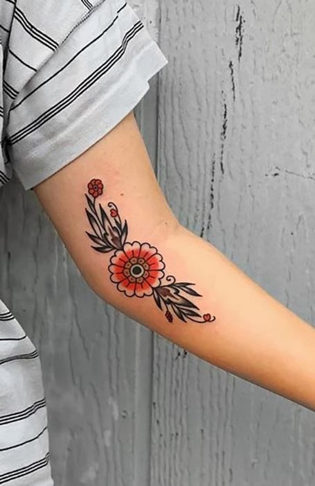 Traditional Flower Tattoo