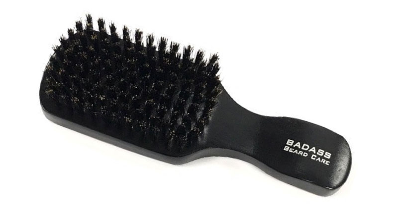 Badass Beard Care 100% Boars Hair Hardwood Frame Black Series Beard Brush