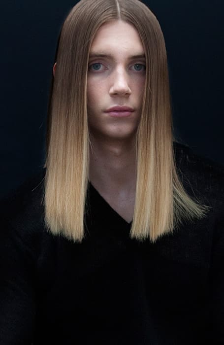 Curtain Hairstyle + Long Straight Hair