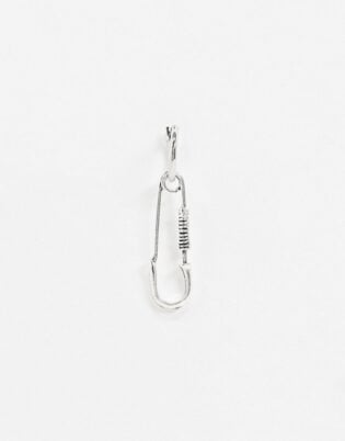 Designb Statement Safety Pin Earring In Silver