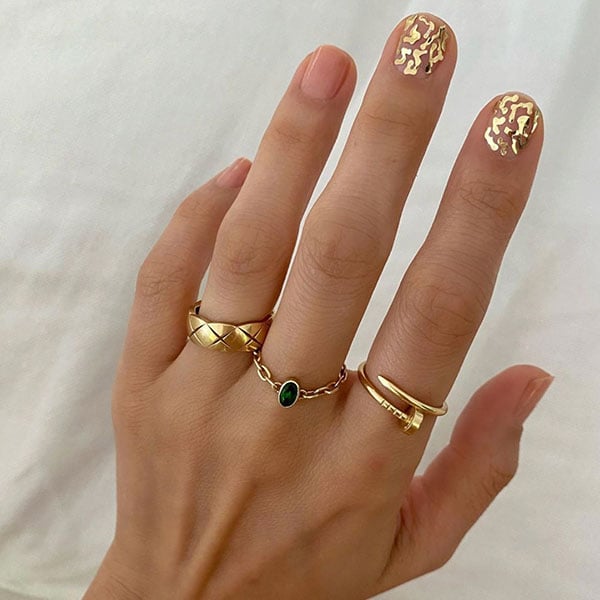 Gold Feature Nails Art