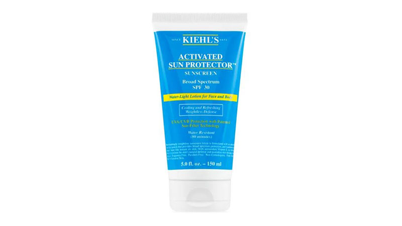 Kiehl's Activated Sun Protector Sunscreen Water Light Lotion For Face & Body Spf 30