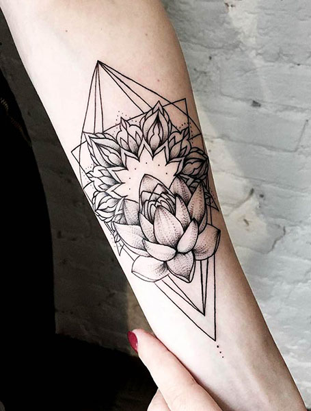 Lotus Flower Geometric Tattoo