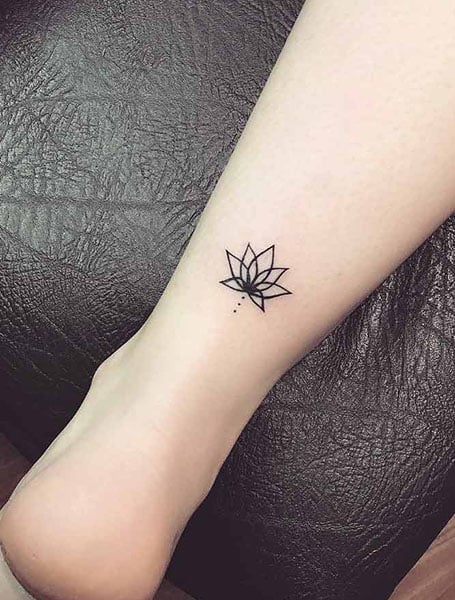 Lotus Flower Outline Tattoo