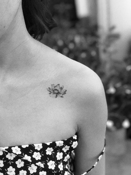 Lotus Flower Shoulder Tattoo