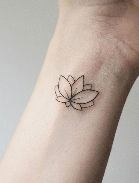 Lotus Flower Wrist Tattoo