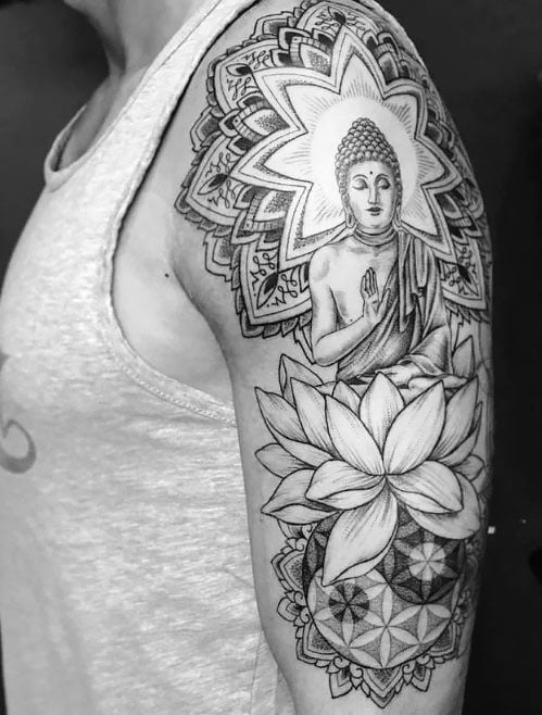 Lotus Flower Buddha Tattoo