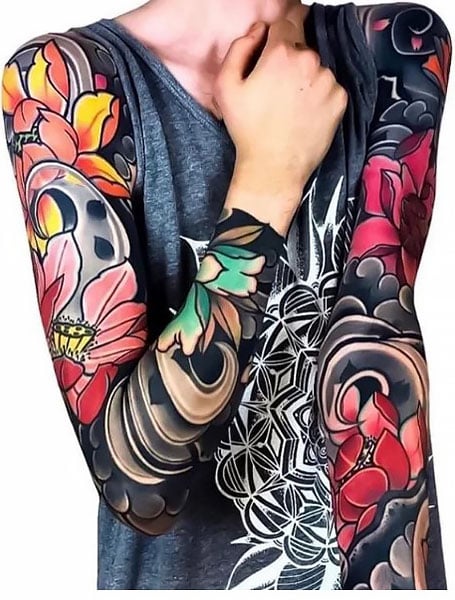 Lotus Sleeve Tattoo