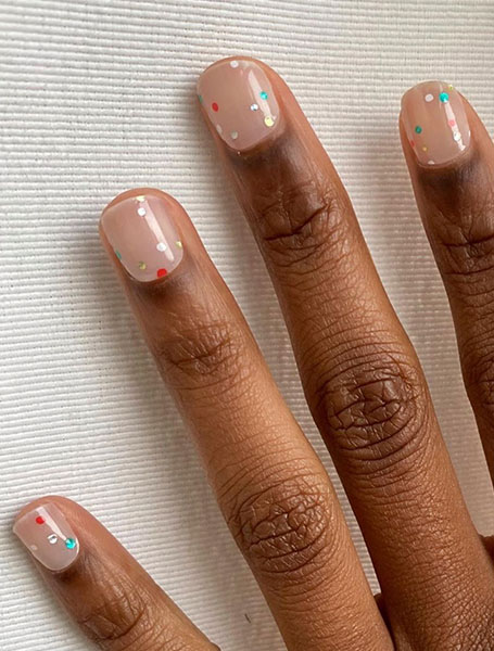 Nude Nails With Minimalist Art