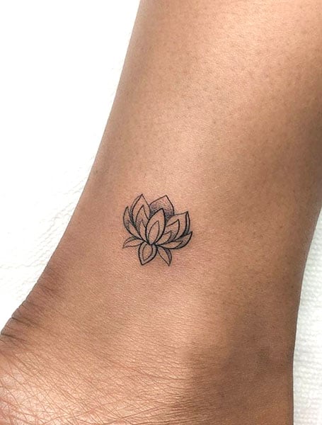 Outline Lotus Tattoo