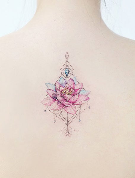 Pink Lotus Flower Tattoo