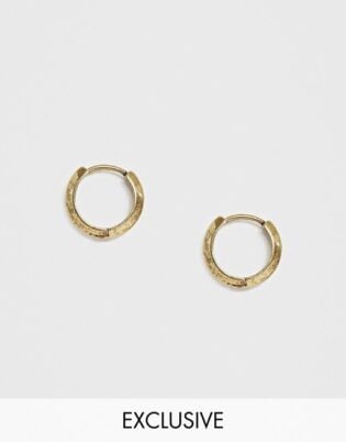 Reclaimed Vintage Inspired Hoops Earrings In Burnished Gold Tone Exclusive At Asos