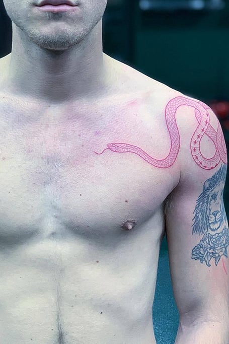 snake tattoo Bone tattoos Collar bone tattoo Chest tattoo men