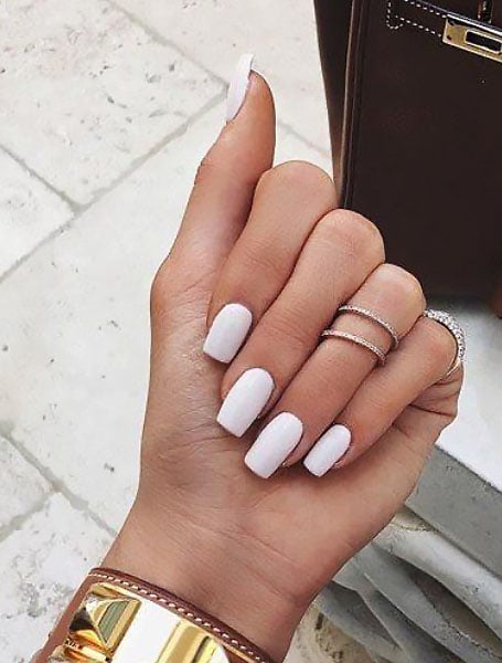 Simple White Nails